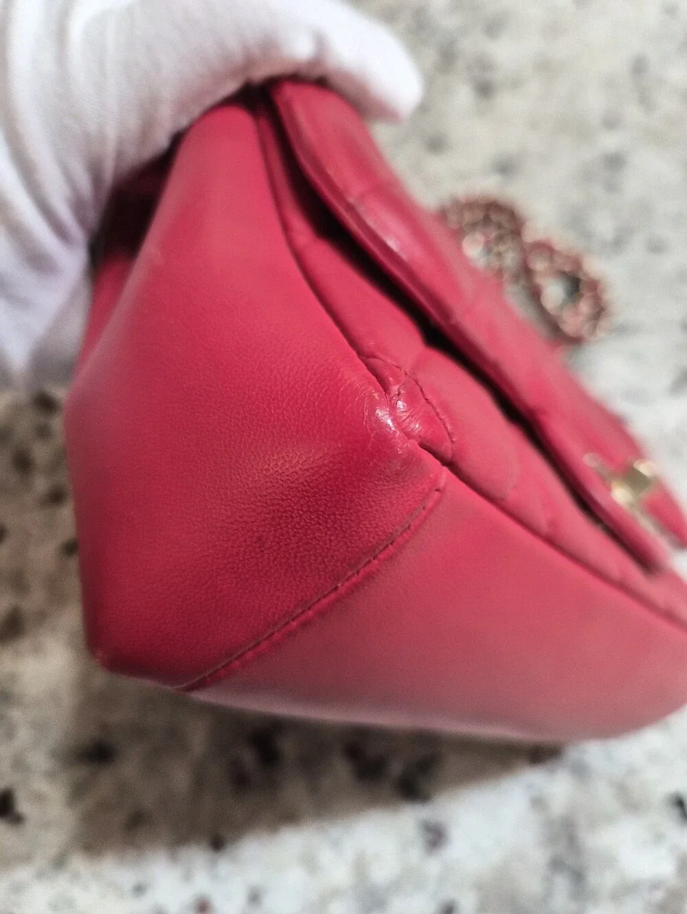 Chanel 15B Lipstick Red Lambskin Classic Mini Flap Bag GHW Rectangular